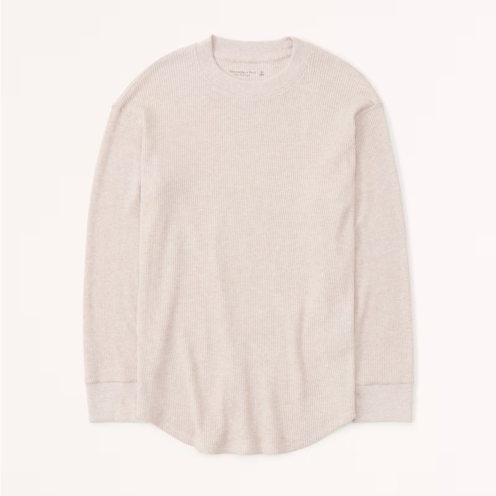Abercrombie Long Sleeve Waffle Boyfriend Tee